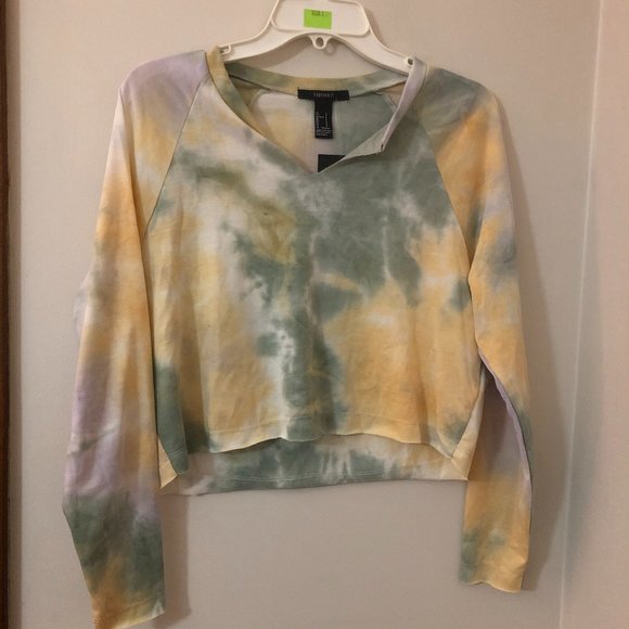 Forever 21 Tie Dye Knit Top Mint/Lavender Size S - Picture 1 of 2